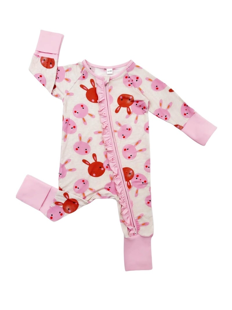 Bow Dream Infant Boys Girls Clothes Newborn Bamboo Rayon Baby girl Romper baby boy Bodysuit Jumpsuit White Rabbit Flowers 1-3 Months - Image 4