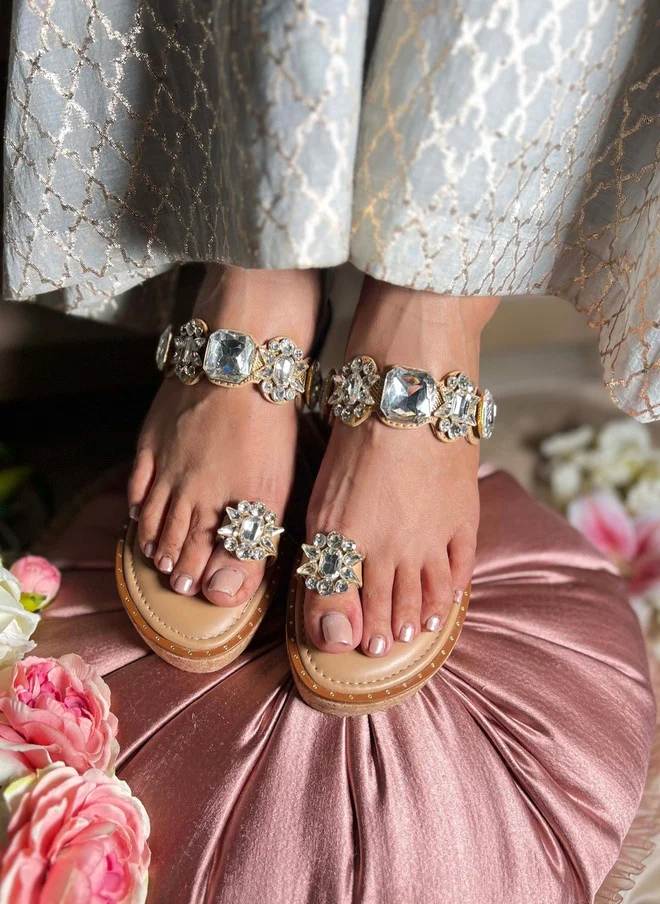 Sandal Stories SANDAL STORIES Embellished PU Party Wedge Sandals