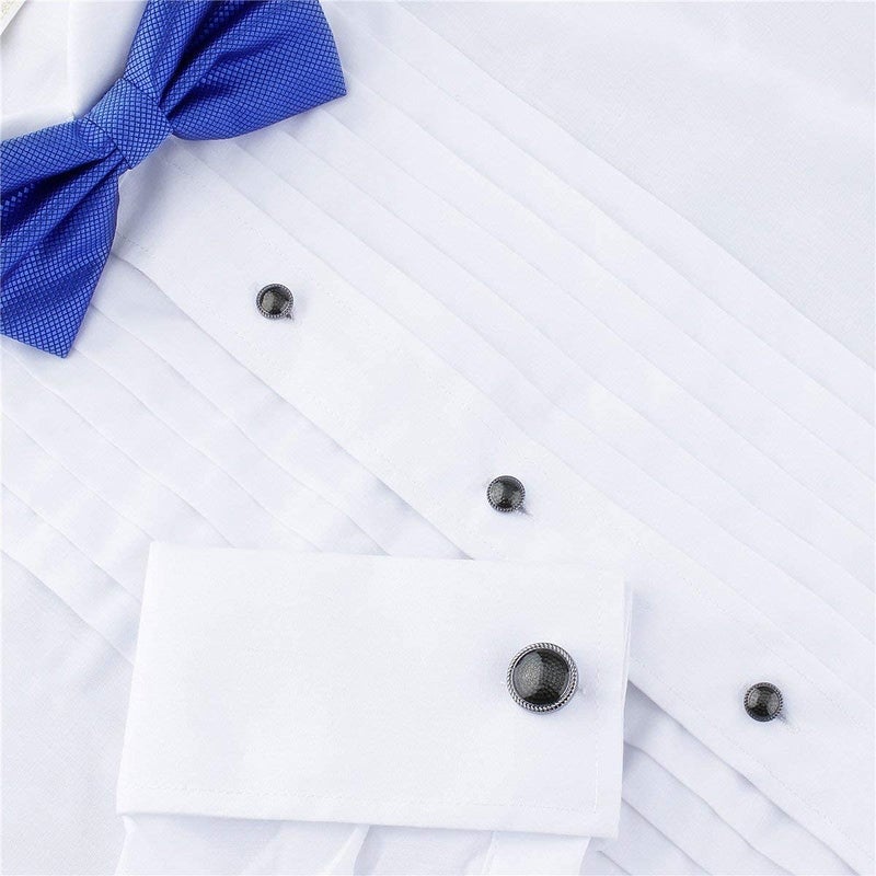 HAWSON Mens Cufflinks and Tuxedo Studs Set in Gift Box, Easy to Wear, Gifts or Jewelry for Men, Wedding Accessories, Designed by HAWSON. - Image 4