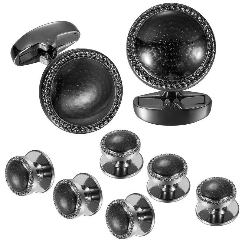 HAWSON Mens Cufflinks and Tuxedo Studs Set in Gift Box, Easy to Wear, Gifts or Jewelry for Men, Wedding Accessories, Designed by HAWSON. - Image 1