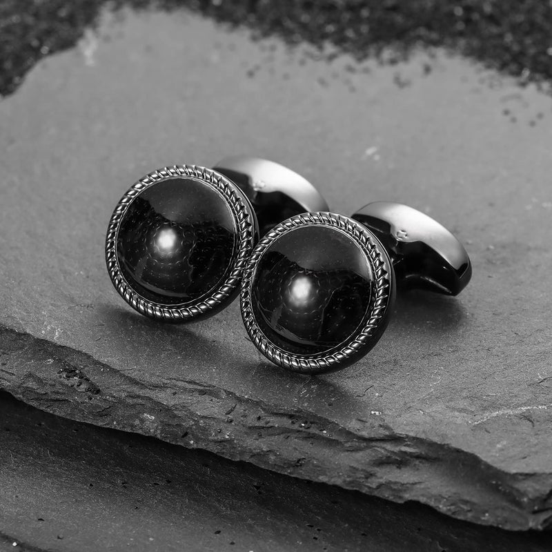 HAWSON Mens Cufflinks and Tuxedo Studs Set in Gift Box, Easy to Wear, Gifts or Jewelry for Men, Wedding Accessories, Designed by HAWSON. - Image 2