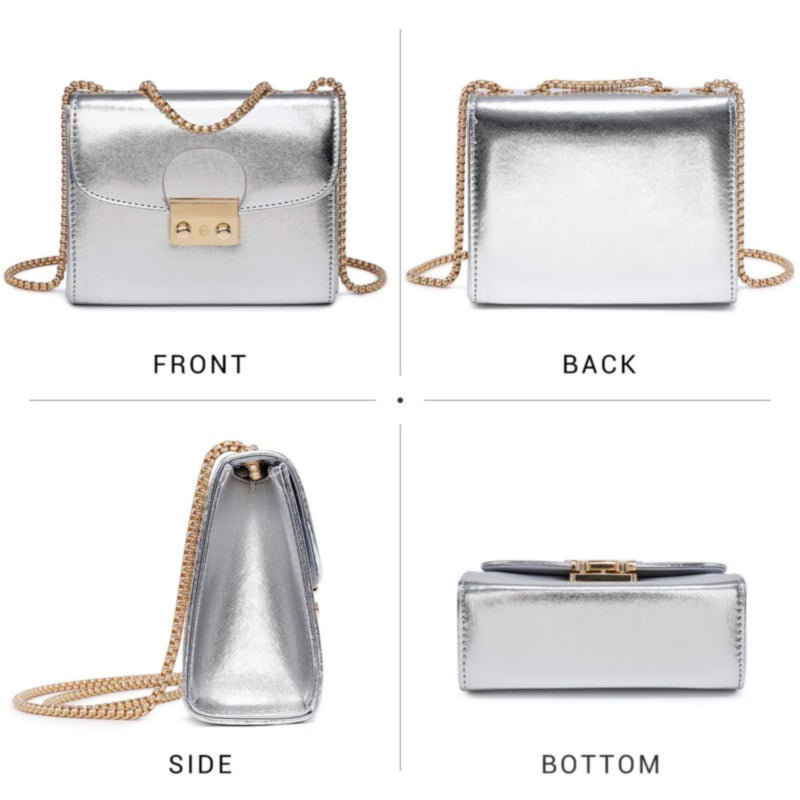 DASEIN Dasein Women Small Crossbody Bag Designer Evening Bag Clutch Purse Handbag for Wedding/Prom/Party with Double Chain Strap - Image 3