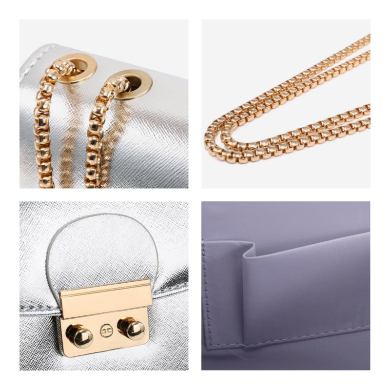 DASEIN Dasein Women Small Crossbody Bag Designer Evening Bag Clutch Purse Handbag for Wedding/Prom/Party with Double Chain Strap - Image 4