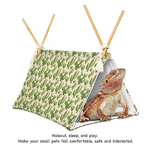 Aipush Bearded Dragon Reptile Sleeping Bed Tent Hide Tank Decor Accessories Habitat Shelter for Lizard Bearded Dragon Leopard Gecko Cactus 1 - Image 3