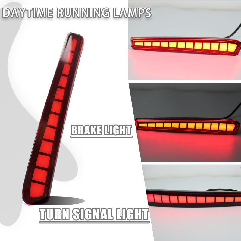 ZDEERAOTO 2PC Rear Bumper Reflectors Light,Brake Tail Light Lamps Compatible with Toyota Corolla 2020-2025 LE SE XSE XLE,Amber LED Reflector Turn Signal Lights Kit (RED) - Image 2