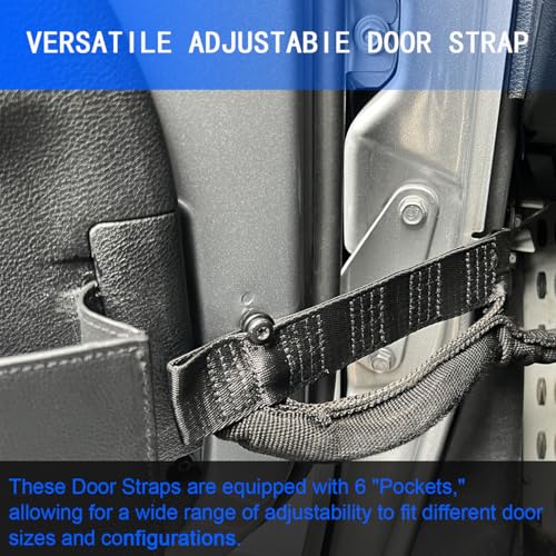 ROMASO Adjustable Door Strap for Jeep Door Check Straps for Jeep Wrangler CJ YJ TJ JK JKU JL JLU Heavy Duty Door Limiting Check Strap,Black(Pack of 2) - Image 4
