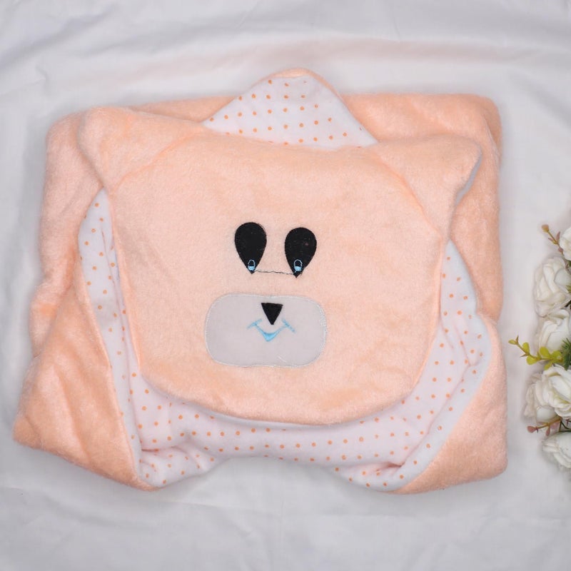 EKAN Swaddle Baby Blankets for New Born and Infants (0-12 Months) Sleeping Hooded Baby Wrapper for Gifting Purpose (Pack of 1) (Peach) - Image 3