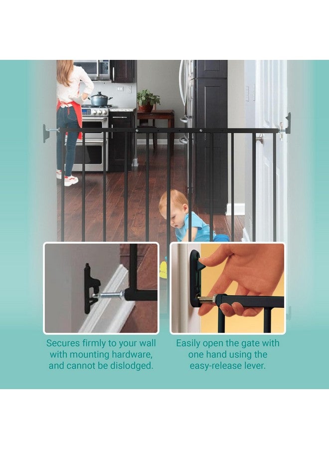 KidCo - G2001 Safeway Top of Stairs Quick Release Baby Gate, Baby Gate for Stairs (Black) - Image 2