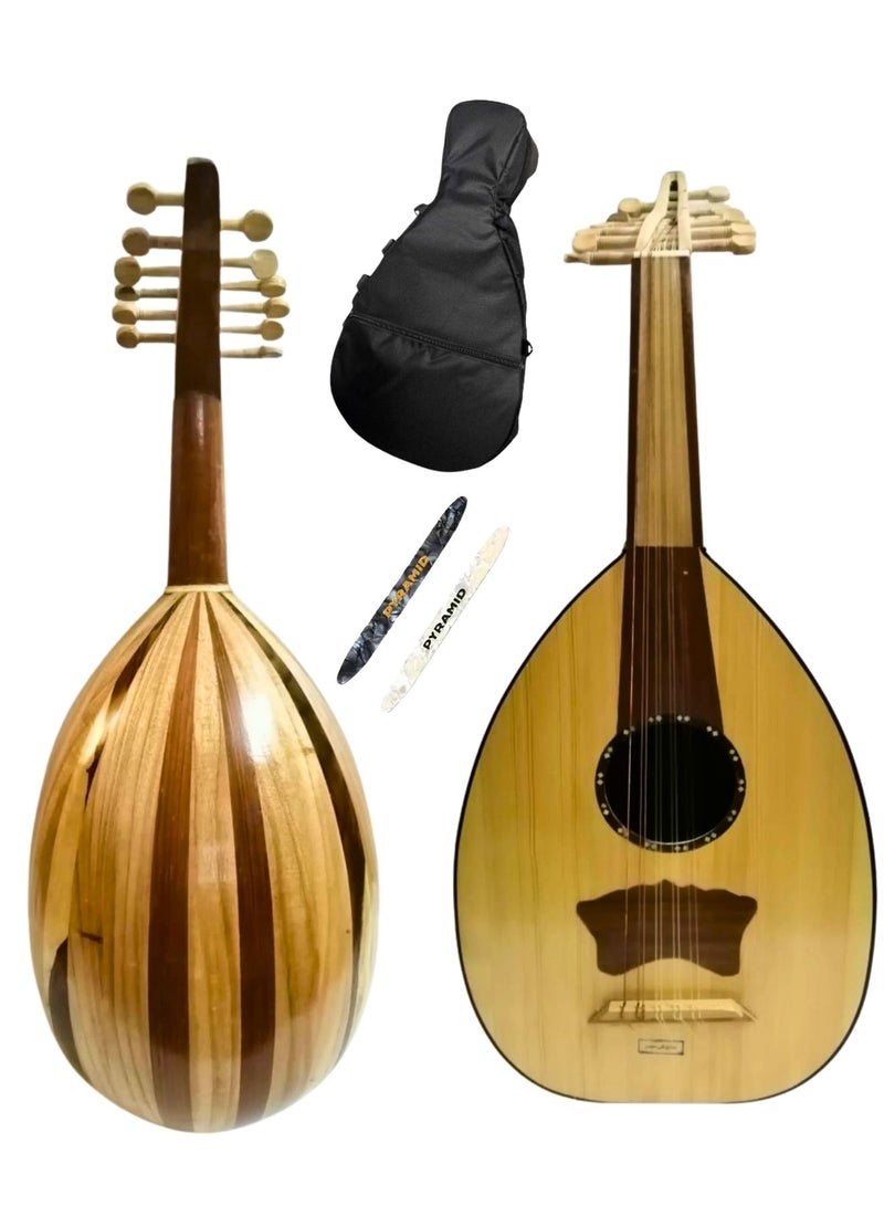 Al-Karz Music Educational Oud Musical Instrument with Bag and 2 Picks for Beginners and Hobbyists 
