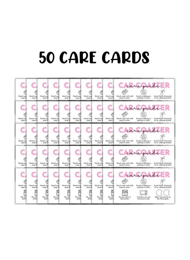 Lashicorn Car Coaster Care Instruction Guide Cards | 50 Pk 2X3.5” Template Cardboard Packaging Inserts For Selling Sublimation Diy Holders Epoxy Resin Mold  - Image 2