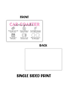 Lashicorn Car Coaster Care Instruction Guide Cards | 50 Pk 2X3.5” Template Cardboard Packaging Inserts For Selling Sublimation Diy Holders Epoxy Resin Mold  - Image 4