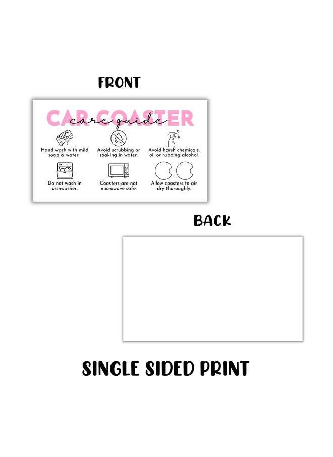 Lashicorn Car Coaster Care Instruction Guide Cards | 50 Pk 2X3.5” Template Cardboard Packaging Inserts For Selling Sublimation Diy Holders Epoxy Resin Mold  - Image 4