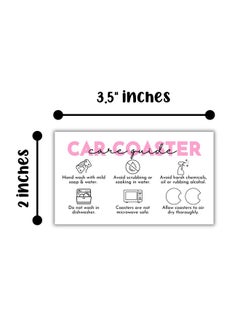 Lashicorn Car Coaster Care Instruction Guide Cards | 50 Pk 2X3.5” Template Cardboard Packaging Inserts For Selling Sublimation Diy Holders Epoxy Resin Mold  - Image 3