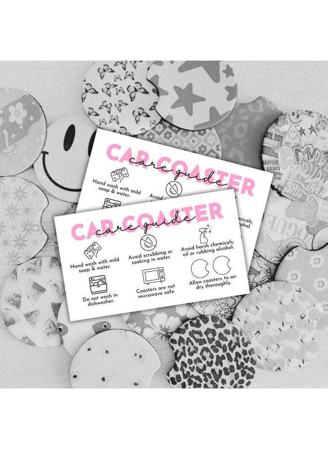 Lashicorn Car Coaster Care Instruction Guide Cards | 50 Pk 2X3.5” Template Cardboard Packaging Inserts For Selling Sublimation Diy Holders Epoxy Resin Mold  - Image 5