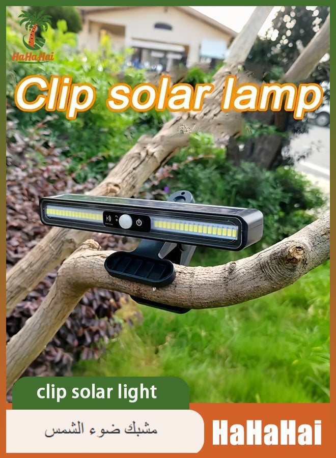 هاهاهاي مصباح شمسي بمشبك مع حساس حركة | إنارة خارجية مقاومة للماء | شحن شمسي تلقائي | IP65 | تثبيت سهل على الأسوار والأغصان - Image 1