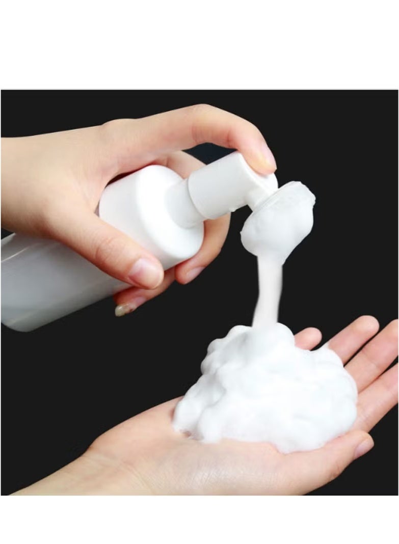 200ml Silicone Brush Foam Lotion Press Bottle, Cleansing Mousse Foaming Bottle Massage Brush - Effective Cleansing - Deep Purifying Facial Cleansing, Reusable (Transparent White) - Image 4
