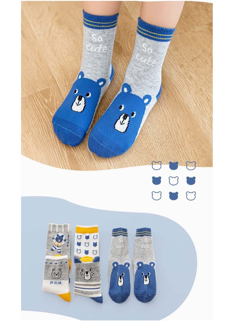 SYOSI 10 Pairs Socks Kids Boys Girls Wicking Cushion Crew Socks Kids Hiking Walking Socks Novelty Colorful Tiger Animal Cartoon Dinosaur Cotton Crew Socks for Babies Toddlers Aged 3-5 M  - Image 5