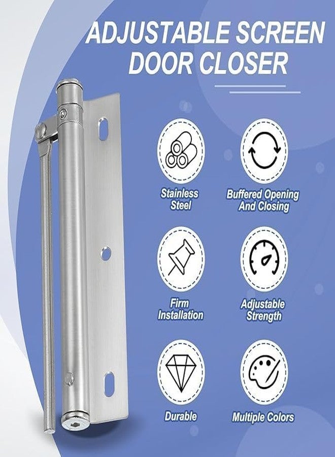 SPRADE Automatic Adjustable Spring Storm Door Closer, Heavy Duty Safety Spring Door Closer with Allen Key and Screws for Residential Commercial, Soft Closing Door (1) - Image 5
