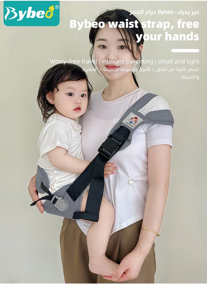 Bybeo Baby Carrier with Waist Support Belt, Anti-Slip Baby Sling, Hands-Free Ergonomic Front Carry, Infant Hip Seat Carrier For Newborn to Toddlers 0-25KG  - Image 2