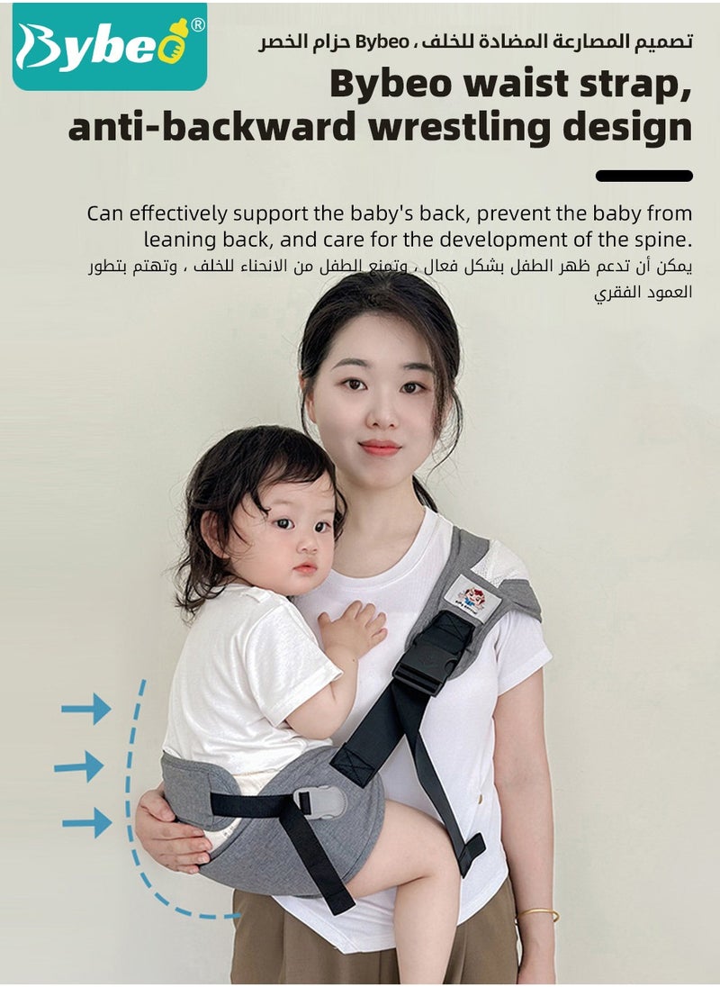 Bybeo Baby Carrier with Waist Support Belt, Anti-Slip Baby Sling, Hands-Free Ergonomic Front Carry, Infant Hip Seat Carrier For Newborn to Toddlers 0-25KG  - Image 3
