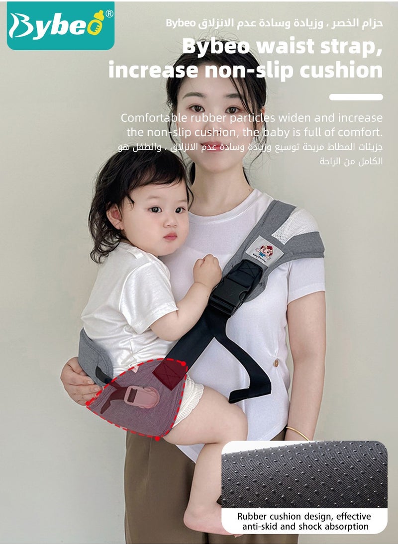 Bybeo Baby Carrier with Waist Support Belt, Anti-Slip Baby Sling, Hands-Free Ergonomic Front Carry, Infant Hip Seat Carrier For Newborn to Toddlers 0-25KG  - Image 4