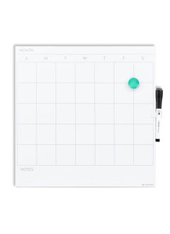 U Brands Square Magnetic Dry Erase Calendar Board, 14"X14", Frameless, Includes Marker And Magnet  - Image 1