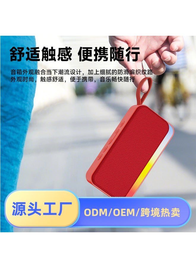 Neutral Bluetooth Speaker Portable Wireless With Tf Card And Usb Port Handheld Rgb Light Gift Fabric Small Speaker - Image 4