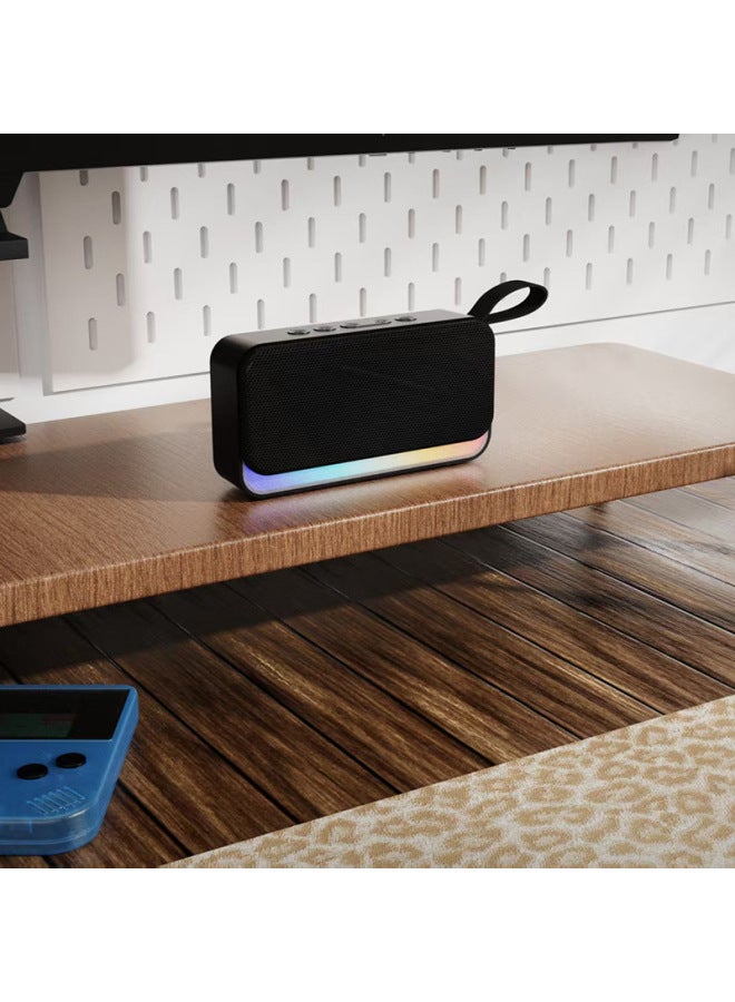 Neutral Bluetooth Speaker Portable Wireless With Tf Card And Usb Port Handheld Rgb Light Gift Fabric Small Speaker - Image 1