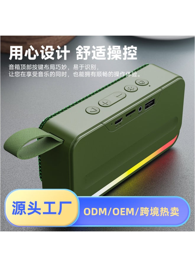 Neutral Bluetooth Speaker Portable Wireless With Tf Card And Usb Port Handheld Rgb Light Gift Fabric Small Speaker - Image 3