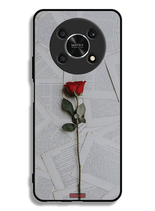 Tolwak Honor X9 5G Protective Case Cover Rose On Papers - Image 2