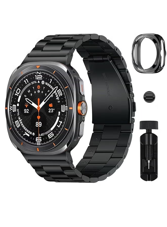 2 No Gaps Bands Compatible with Galaxy Watch Ultra Bands watch8(40/44/Classic) Stainless Steel Metal Replacement Strap for Galaxy watch8(40/44/Classic) - Image 2