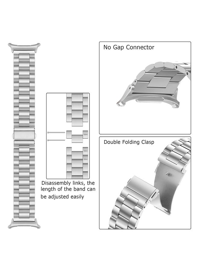 2 No Gaps Bands Compatible with Galaxy Watch Ultra Bands watch8(40/44/Classic) Stainless Steel Metal Replacement Strap for Galaxy watch8(40/44/Classic) - Image 4
