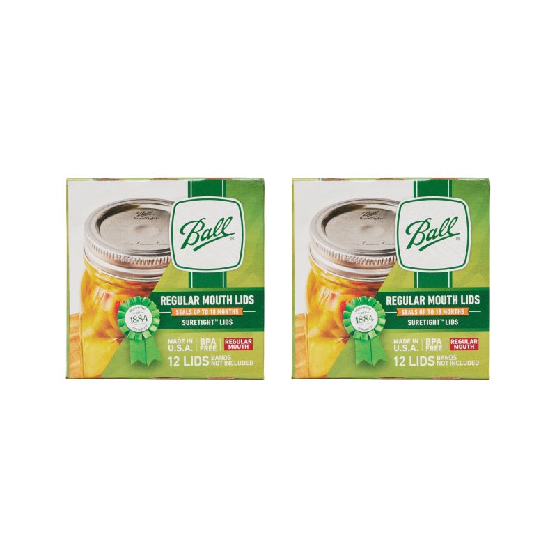 Ball Regular Mouth Mason Glass Jar Lids (24-Count), Silver - Image 1