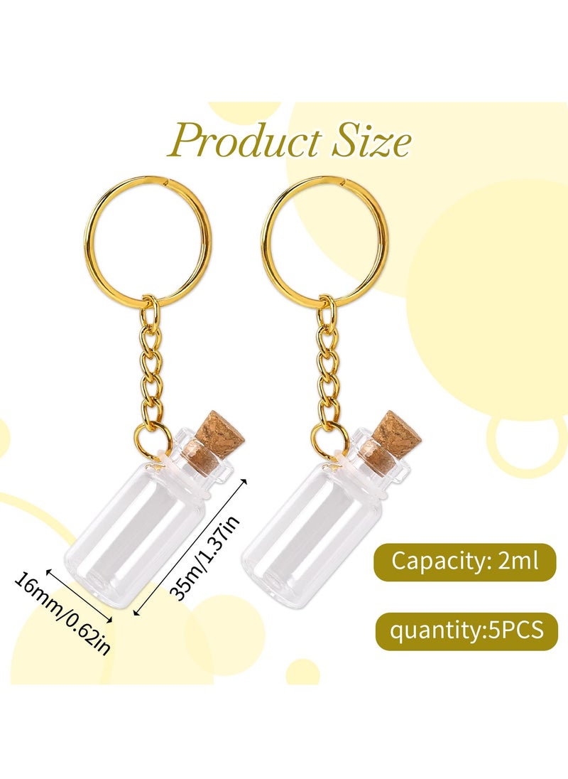 10 Pcs Small Glass Bottles With Cork Lids,2ml Mini Glass Wishing Bottles Empty Spell Jars with Stoppers Message Glass Bottles Tiny Glass Jars with Cork Stoppers for DIY Crafts
