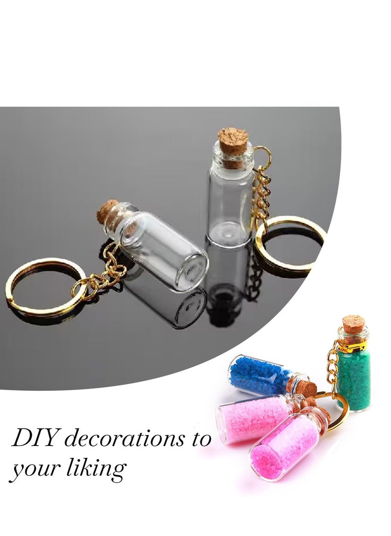 10 Pcs Small Glass Bottles With Cork Lids,2ml Mini Glass Wishing Bottles Empty Spell Jars with Stoppers Message Glass Bottles Tiny Glass Jars with Cork Stoppers for DIY Crafts