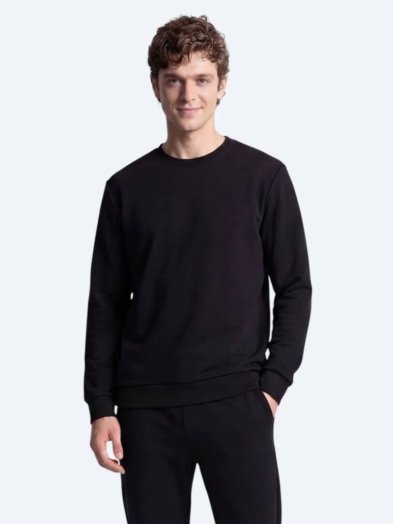 Kip Black Plain Sweatshirt