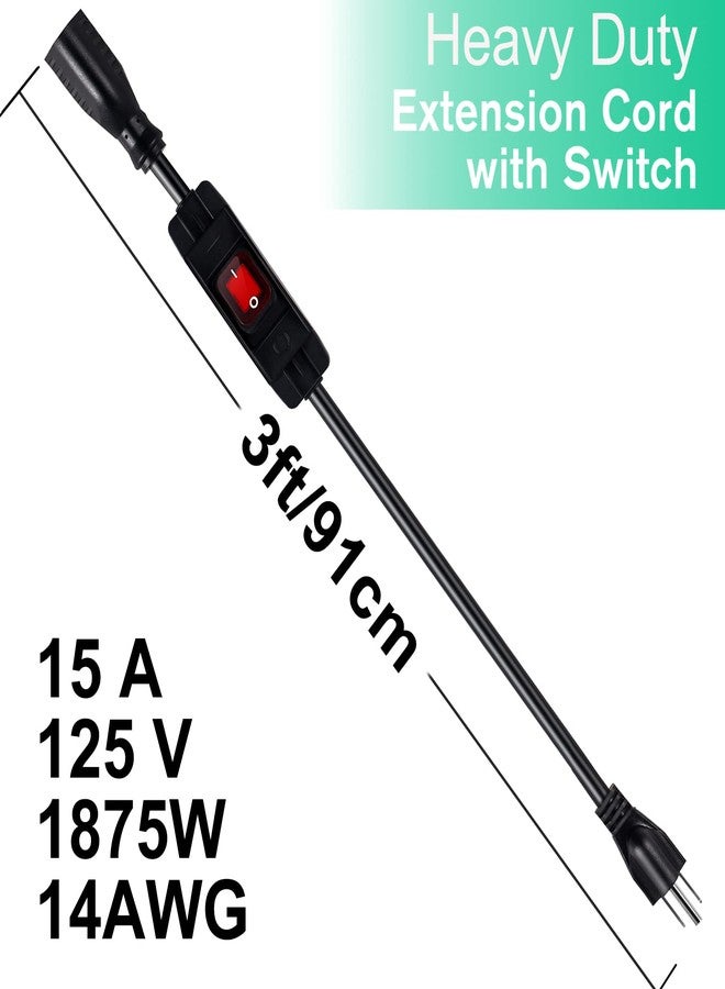 Makevivi Extension Cord with Switch On/Off Waterproof Switch 3Ft No Plugging and Unplugging Invintage Stereo Devices Without Built-in Power Switch(3 FT) - Image 2