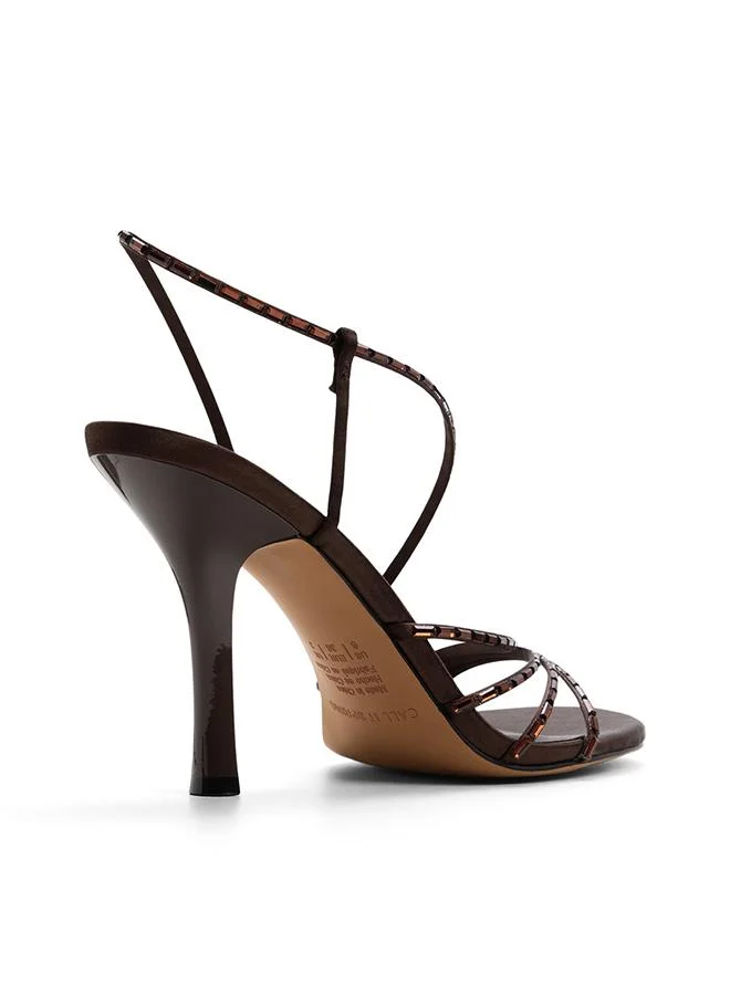 كول ات سبرنج Envyy Ladies Brown Heeled Sandals