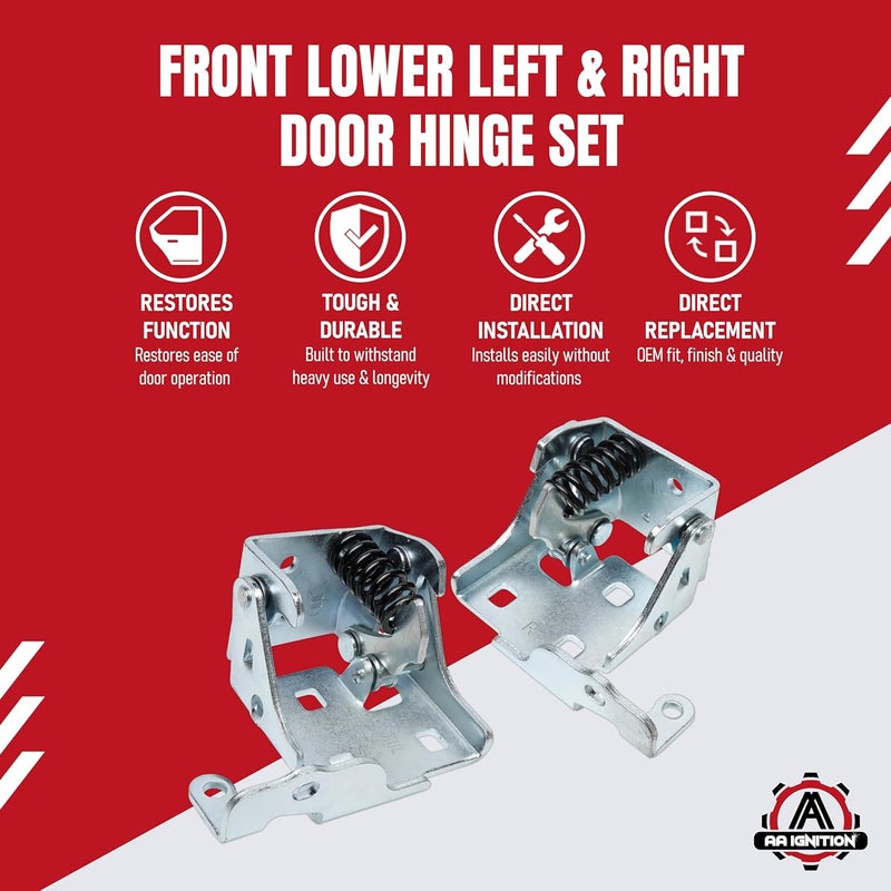 AA Ignition Front Lower Left and Right Door Hinge Replacement by AA Ignition - Compatible with Chevy, GMC & Cadillac - Image 2