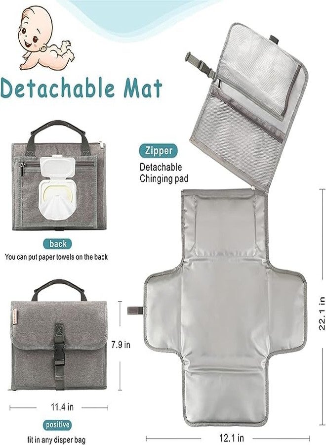 Olpad وسادة تغيير الحفاضات المحمولة من أولباد، حصيرة تغيير حفاضات الأطفال مع وسادة للرأس، محطة تغيير حفاضات مقاومة للماء، وسادة تغيير حفاضات قابلة للفصل للسفر (عبوة من قطعة واحدة) - Image 5