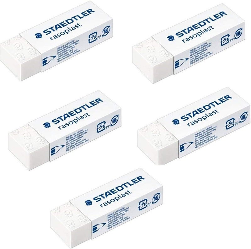STAEDTLER Large Rasoplast Pencil Eraser (526 B20) Pack Of 5 Erasers - Image 1