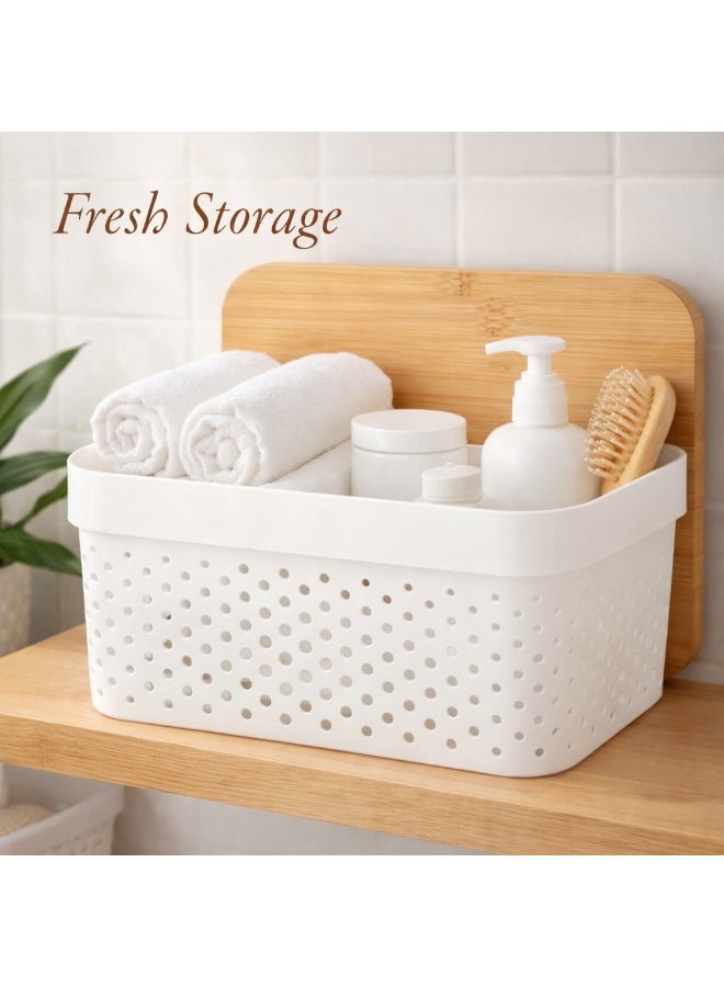 Homesmiths 3.5 L Infinity Perforated Storage Container with Bamboo Lid, Stackable Plastic Organizer Box with Airflow Design for Clothes, Towels, Linen & Home Storage - Image 3