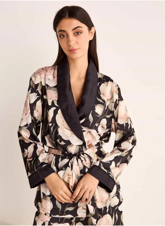 فاف Floral Print Robe and Pyjama Set