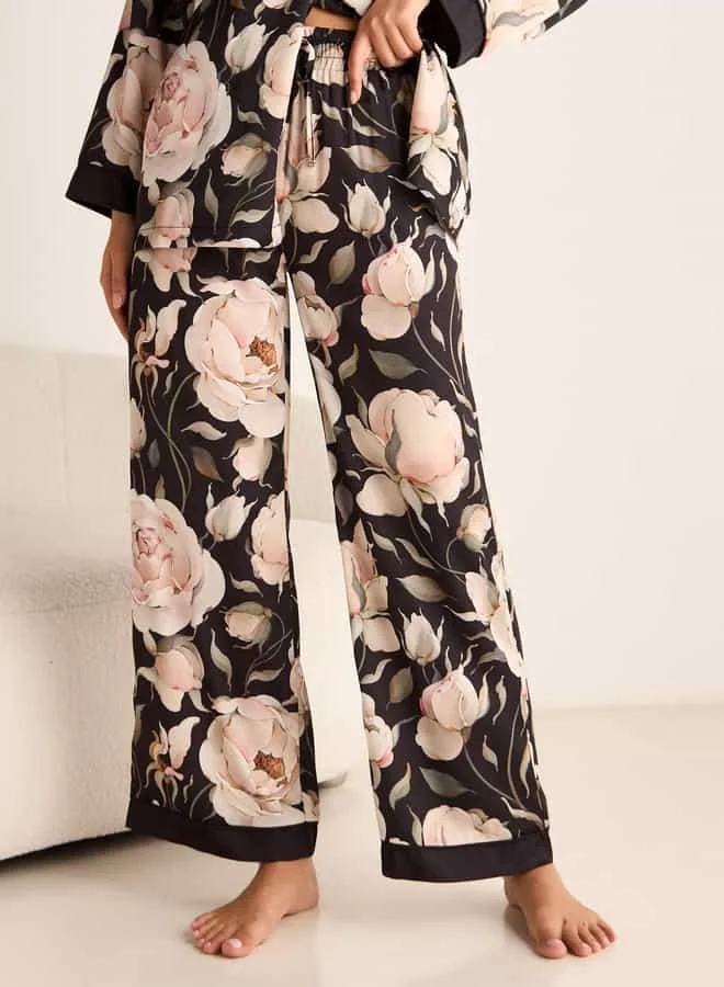 Splash FAV Floral Print Robe and Pyjama Set