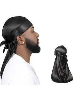 Oasisgalore 2 Pieces Silky Durag Pack for Men Women Waves, Premium Satin Deluxe Du-rag  - Image 1