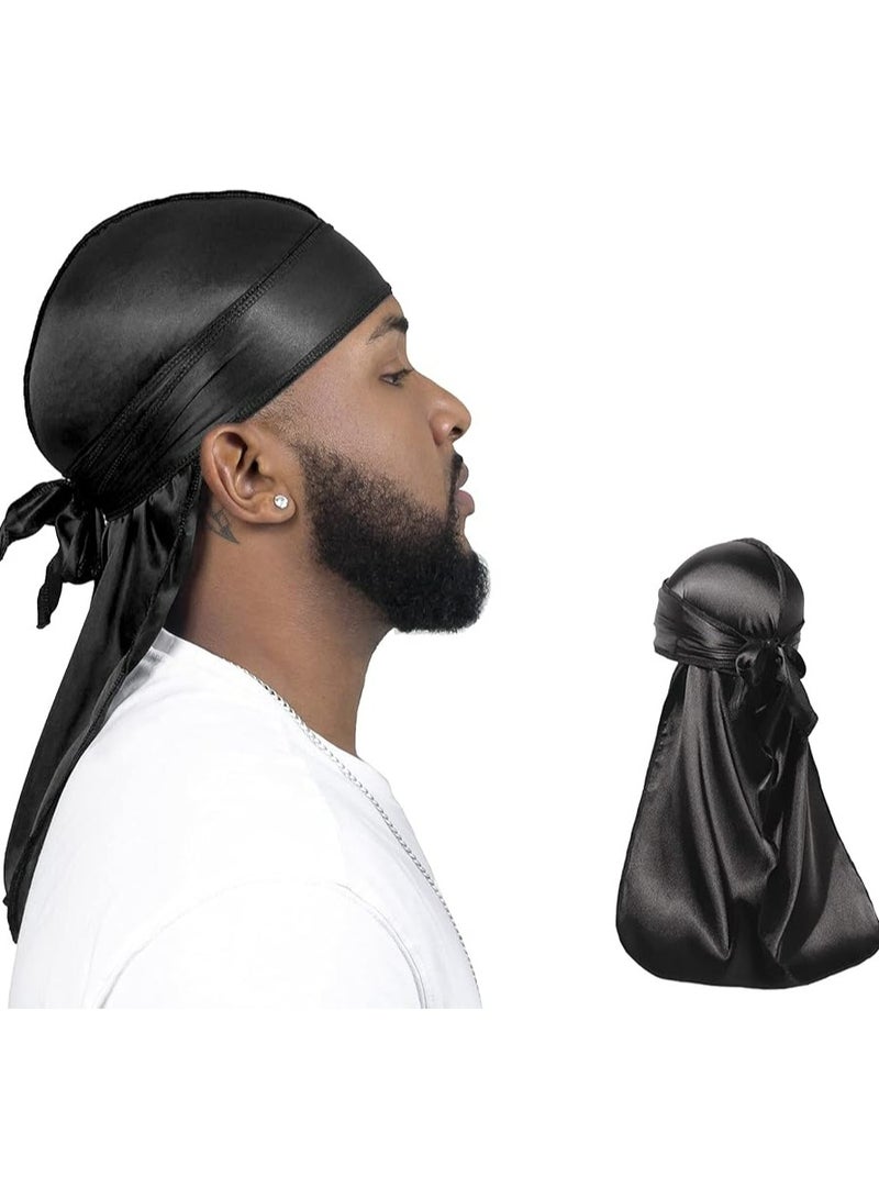 Oasisgalore 2 Pieces Silky Durag Pack for Men Women Waves, Premium Satin Deluxe Du-rag - Image 1