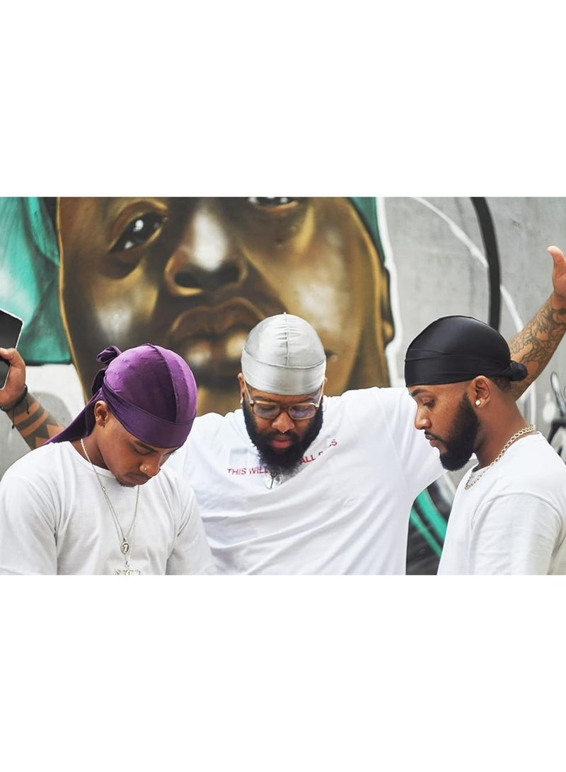 Oasisgalore 2 Pieces Silky Durag Pack for Men Women Waves, Premium Satin Deluxe Du-rag - Image 5