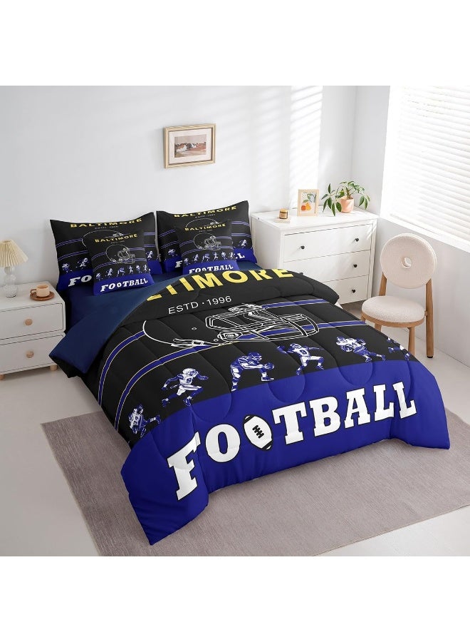 Erosebridal 7 Pieces Bed in a Bag King Comforter Set with Sheets, Football Design Bedding Sets for All Season - Image 4
