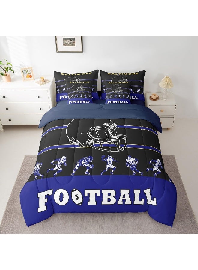 Erosebridal 7 Pieces Bed in a Bag King Comforter Set with Sheets, Football Design Bedding Sets for All Season - Image 3