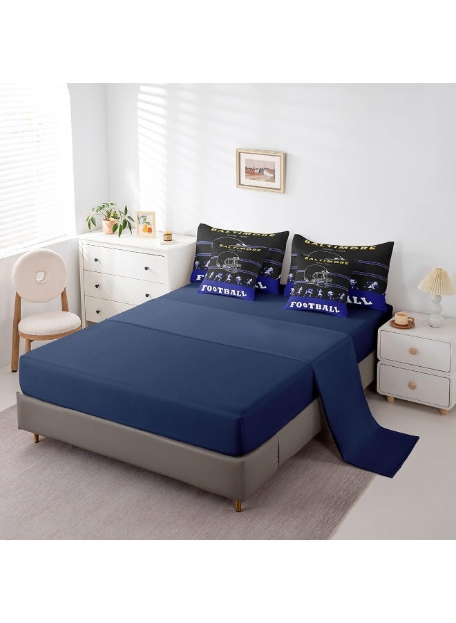 Erosebridal 7 Pieces Bed in a Bag King Comforter Set with Sheets, Football Design Bedding Sets for All Season - Image 5